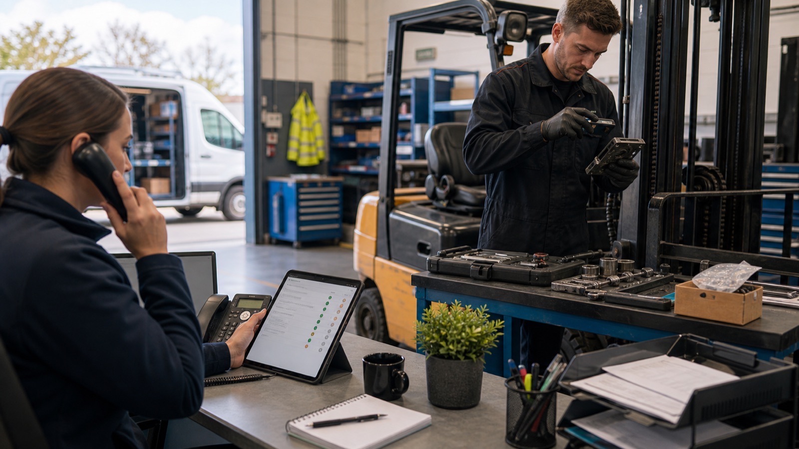 Forklift support insight for engineer response