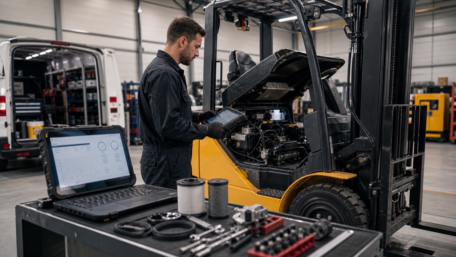 Forklift support insight for first-time fix