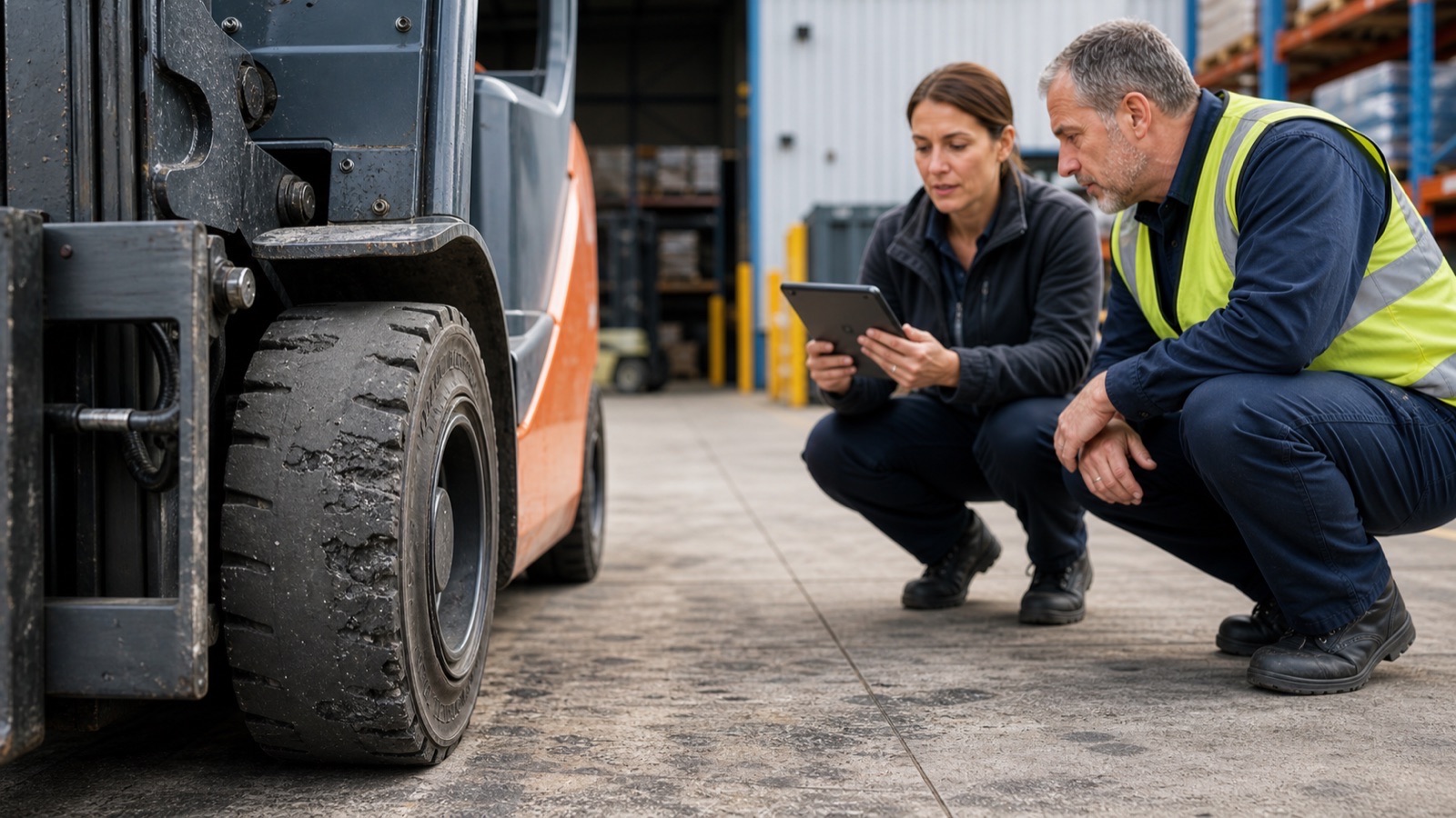 Forklift support insight for tyres